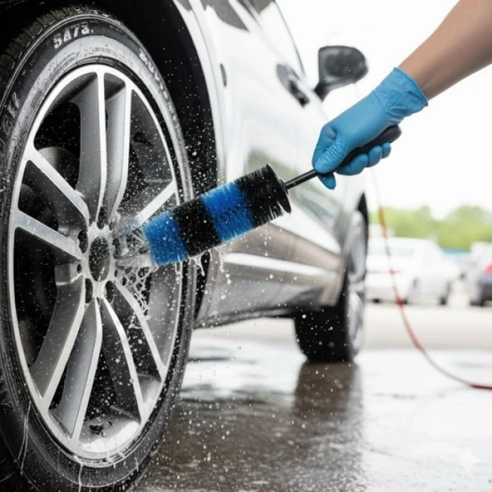 Ergonomik Saplı Jant ve Lastik Temizleme Fırçası