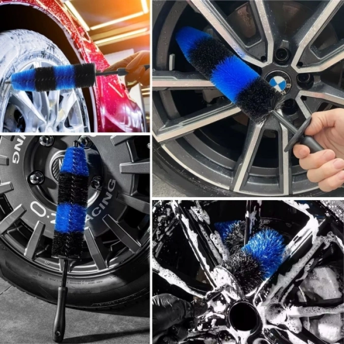 Ergonomik Saplı Jant ve Lastik Temizleme Fırçası