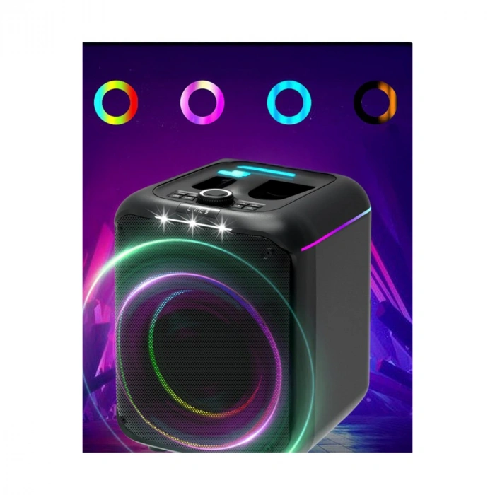 F39 25w Sürücülü Rgb Işıklı 2 Adet Mikrofonlu Bluetooth 5.3 Kablosuz Hoparlör – Siyah