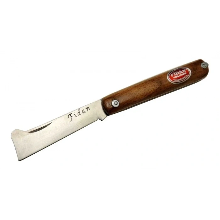 Fidan As 20 Kahverengi Bahçe Aşı Çakısı 18,5cm - Manuel, Ahşap Sap