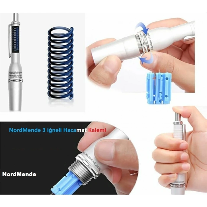 Hacamat Kalemi 3 İğneli 100  İğne Hediye