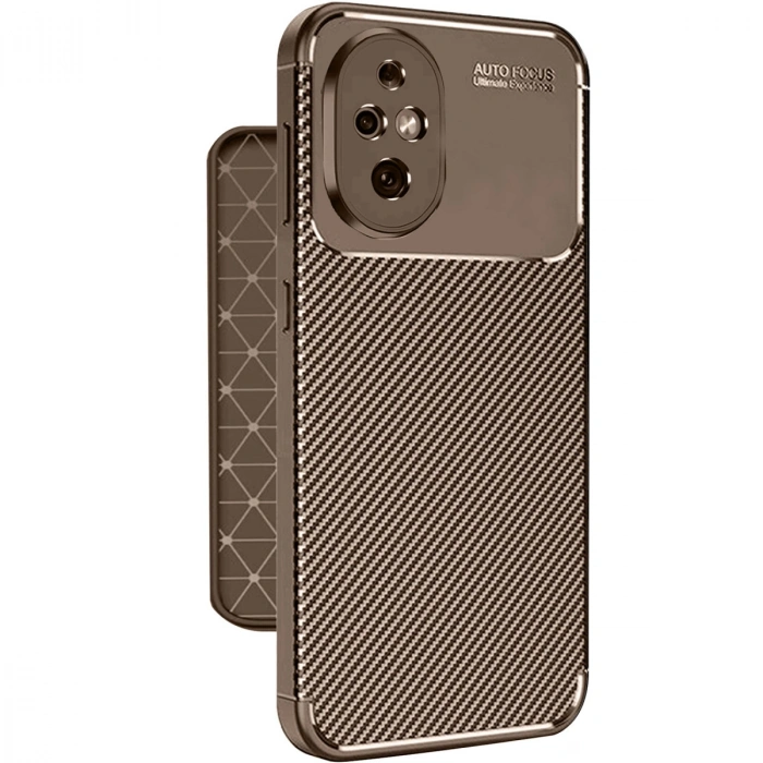 Honor 200 Kılıf Auto Focus Karbon Kapak - Kahverengi