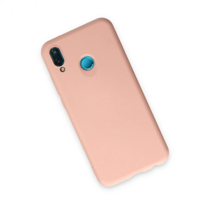 Huawei P20 Lite Kılıf Nano İçi Kadife Silikon - Pudra