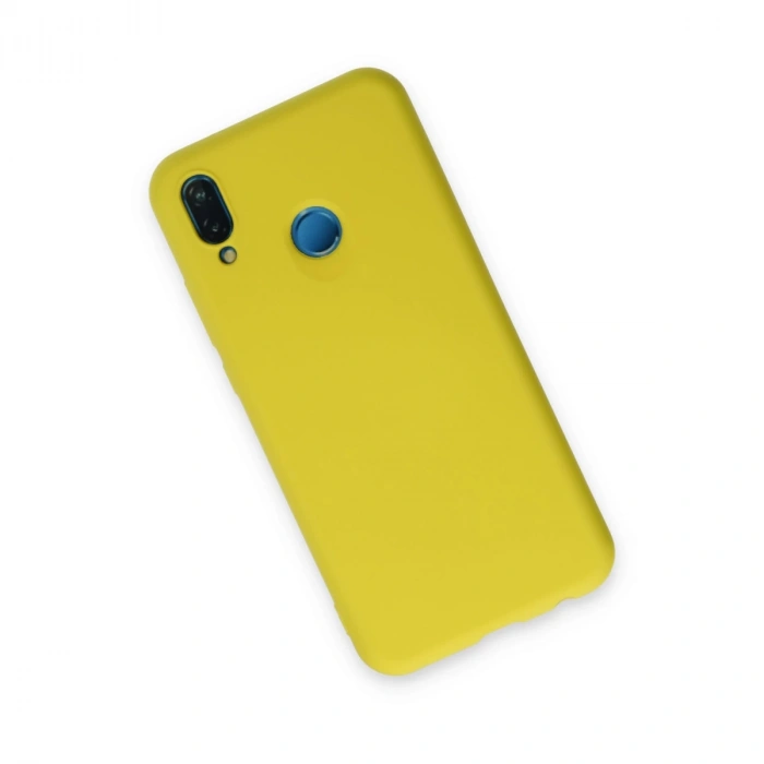 Huawei P20 Lite Kılıf Nano İçi Kadife Silikon - Sarı