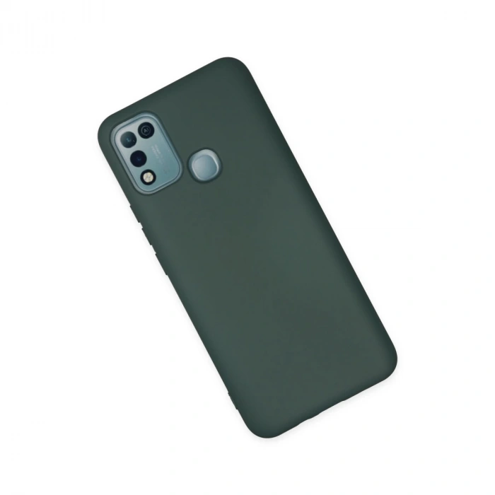 İnfinix Hot 10 Play Kılıf Nano İçi Kadife Silikon - Koyu Yeşil