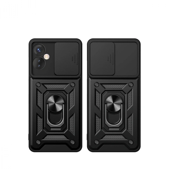 İnfinix Hot 30 4g Kılıf Pars Lens Yüzüklü Silikon - Gümüş