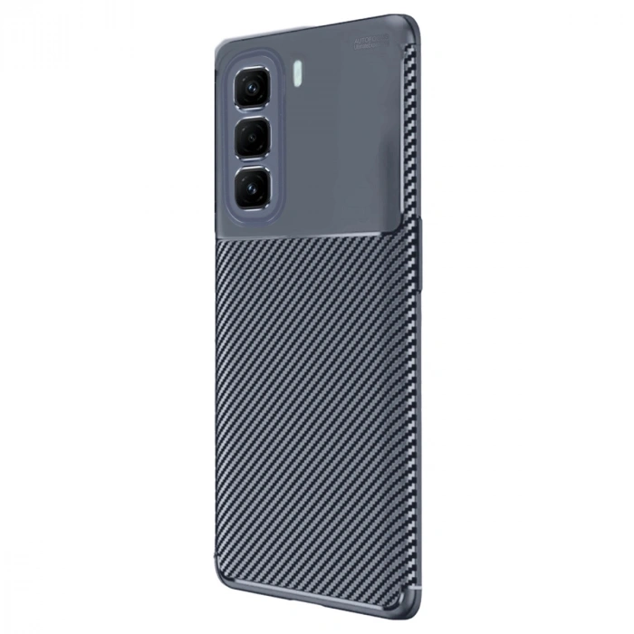 İnfinix Hot 50 4g Kılıf Auto Focus Karbon Kapak - Lacivert