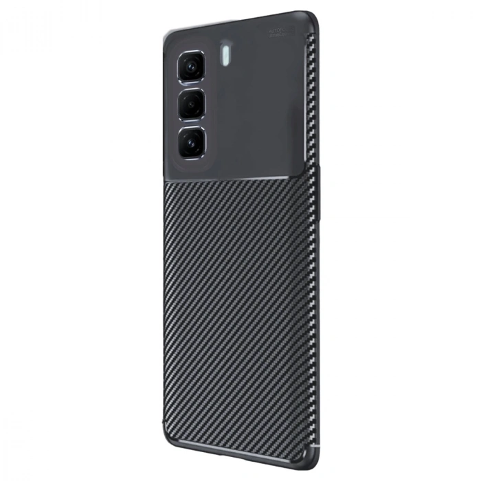 İnfinix Hot 50 4g Kılıf Auto Focus Karbon Kapak - Siyah
