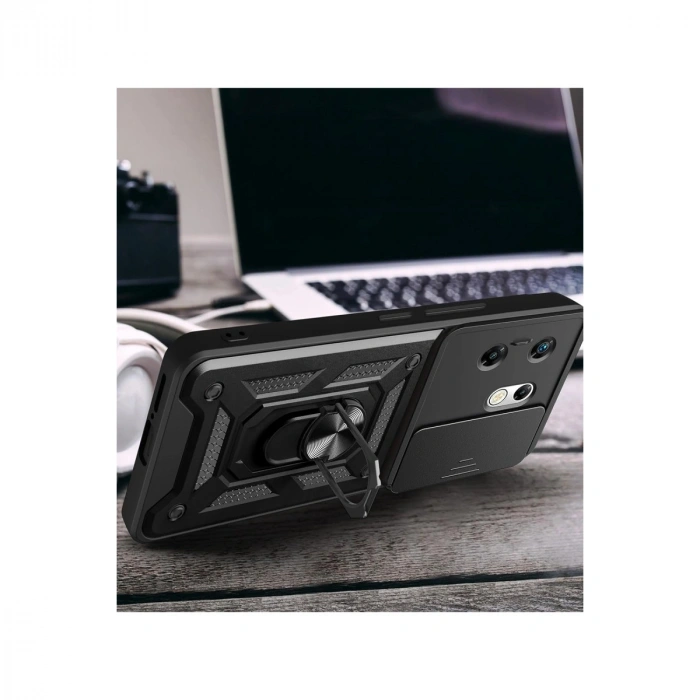 İnfinix Zero 30 4g Kılıf Pars Lens Yüzüklü Silikon - Siyah