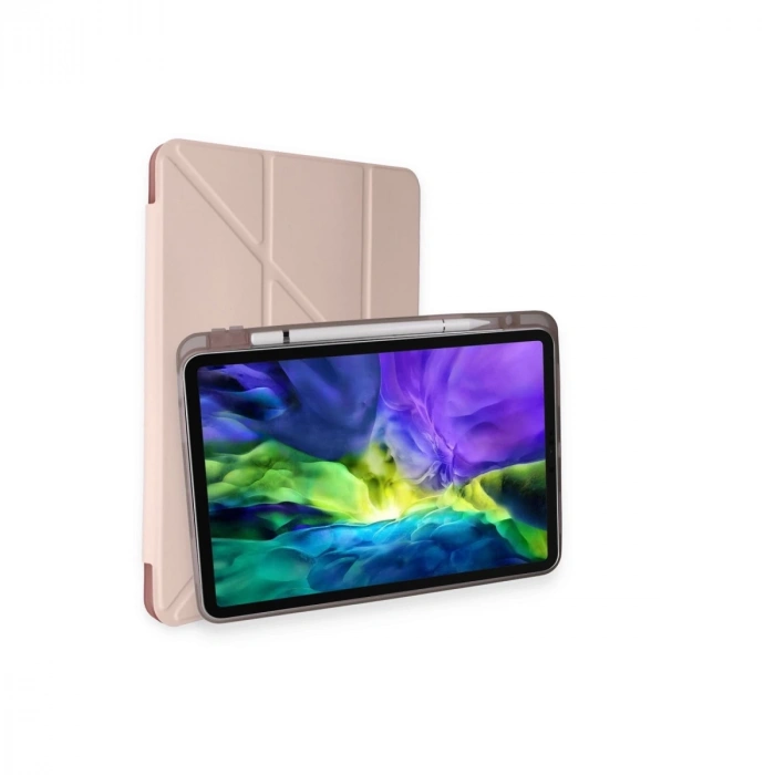 İpad Pro 11 (2021) Kılıf Kalemlikli Hugo Tablet Kılıfı - Rose Gold