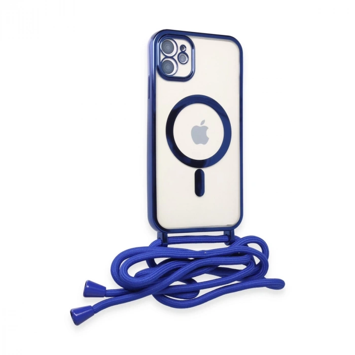 İphone 11 Kılıf Divo Lazer Askılı Magsafe Kapak - Mavi