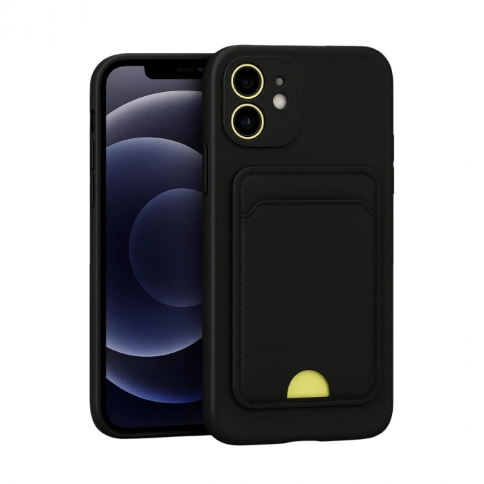 İphone 11 Kılıf Kelvin Kartvizitli Silikon - Siyah