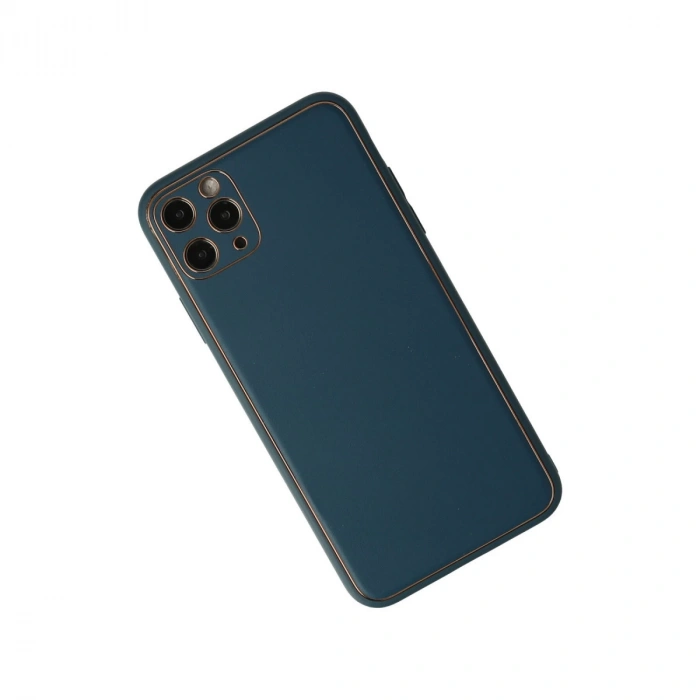 İphone 11 Pro Kılıf Coco Deri Silikon Kapak - Mavi