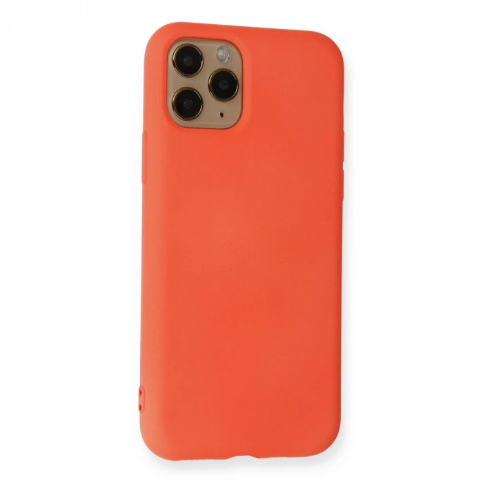 İphone 11 Pro Kılıf Nano İçi Kadife Silikon - Turuncu