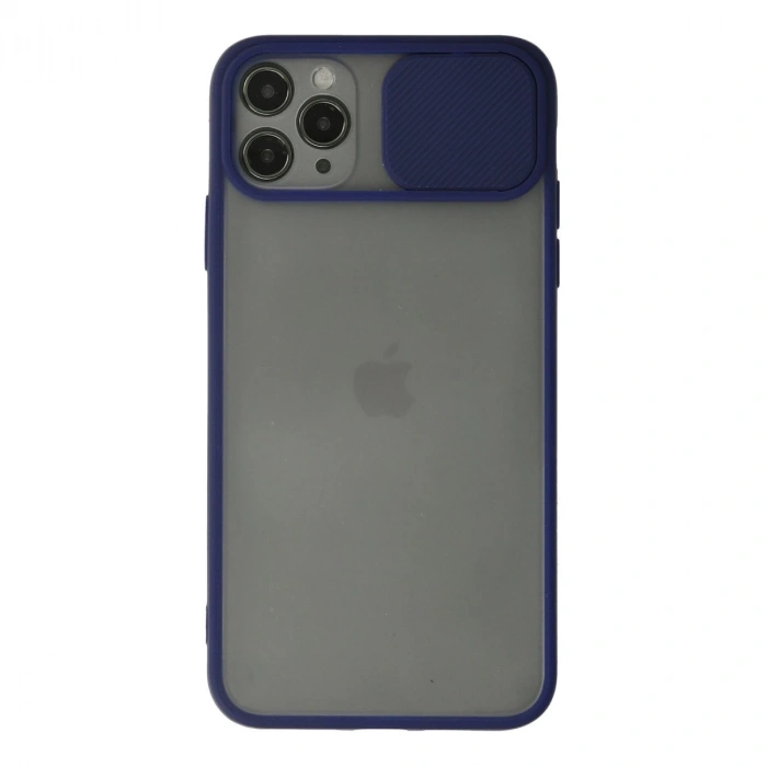 İphone 11 Pro Kılıf Palm Buzlu Kamera Sürgülü Silikon - Lacivert