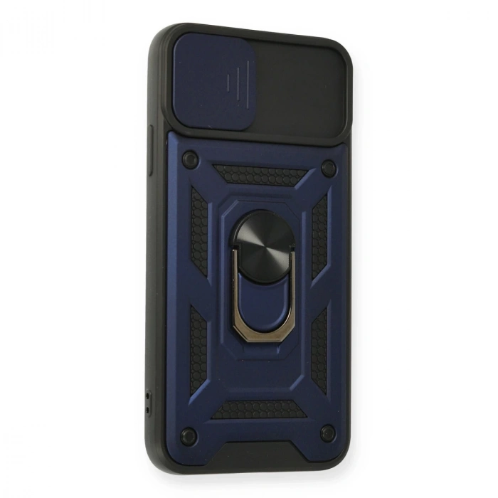 İphone 11 Pro Kılıf Pars Lens Yüzüklü Silikon - Lacivert