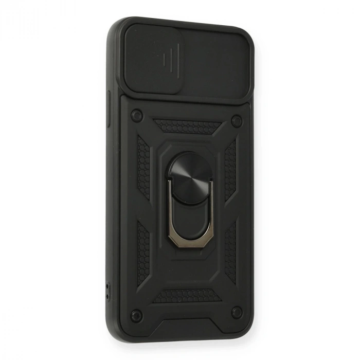 İphone 11 Pro Kılıf Pars Lens Yüzüklü Silikon - Siyah