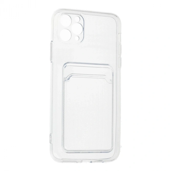 İphone 11 Pro Max Kılıf Kart Şeffaf Silikon - Şeffaf