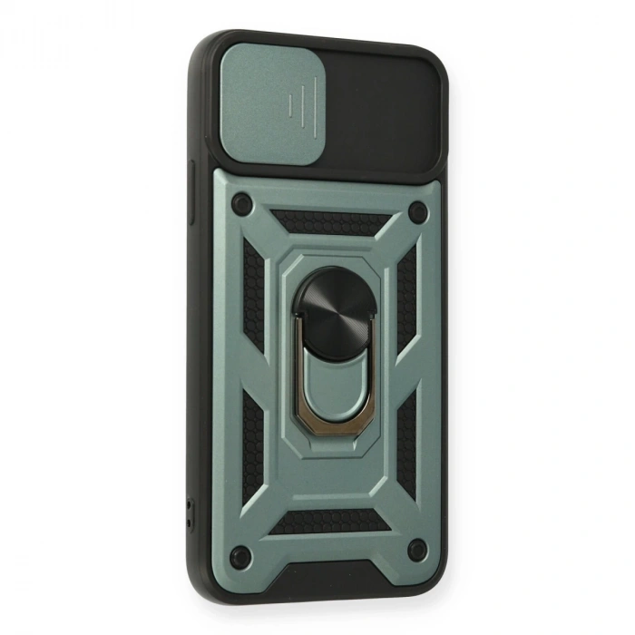 İphone 11 Pro Max Kılıf Pars Lens Yüzüklü Silikon - Yeşil