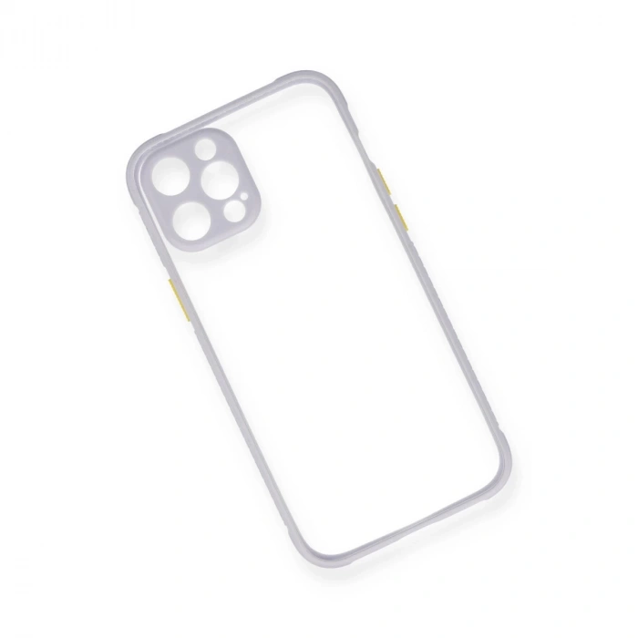 İphone 12 Kılıf Miami Şeffaf Silikon - Lila