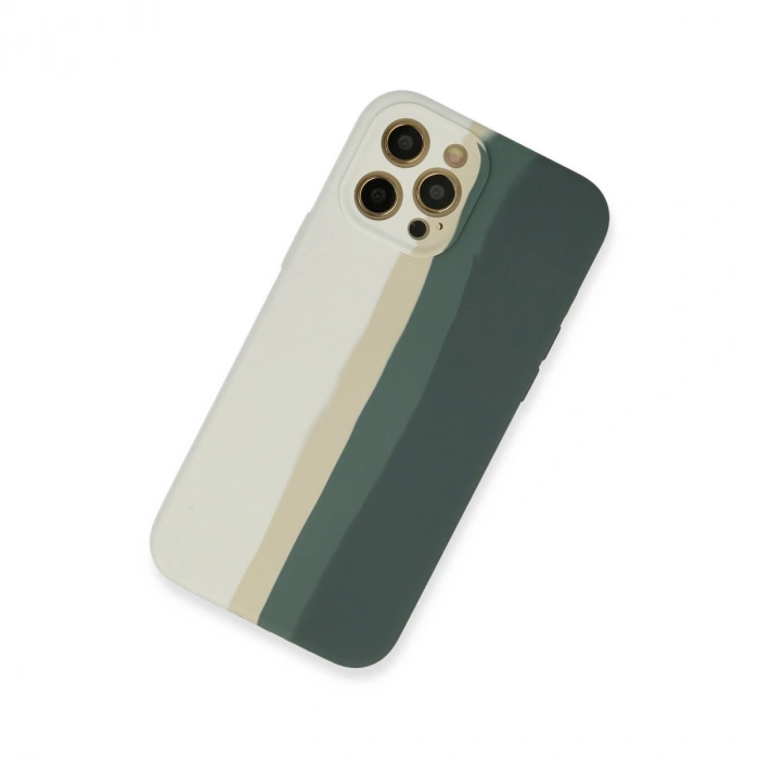 İphone 12 Pro Kılıf Ebruli Lansman Silikon - Beyaz-gri