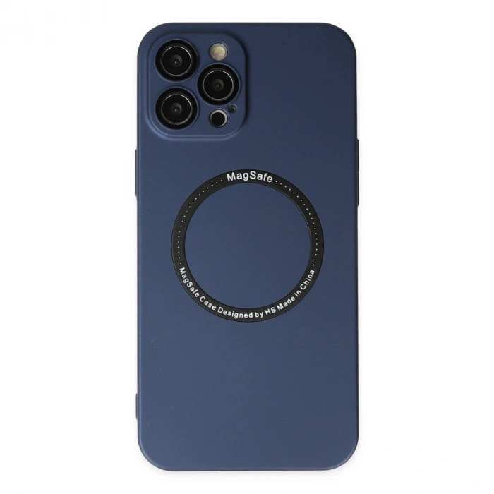 İphone 12 Pro Kılıf Jack Magneticsafe Lens Silikon - Lacivert