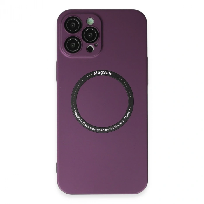 İphone 12 Pro Kılıf Jack Magneticsafe Lens Silikon - Mürdüm