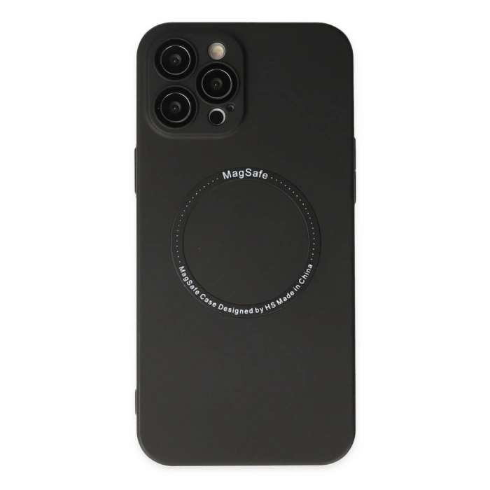 İphone 12 Pro Kılıf Jack Magneticsafe Lens Silikon - Siyah