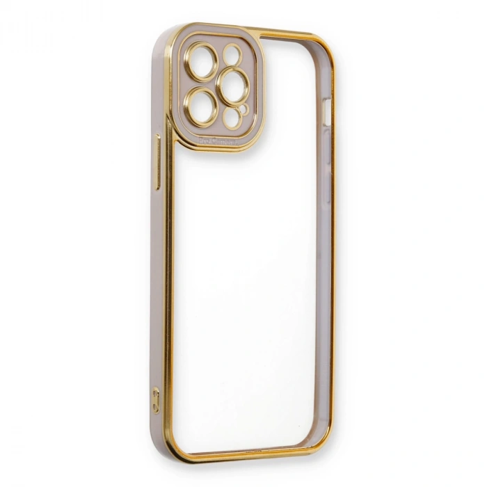 İphone 12 Pro Kılıf Liva Lens Silikon - Lila