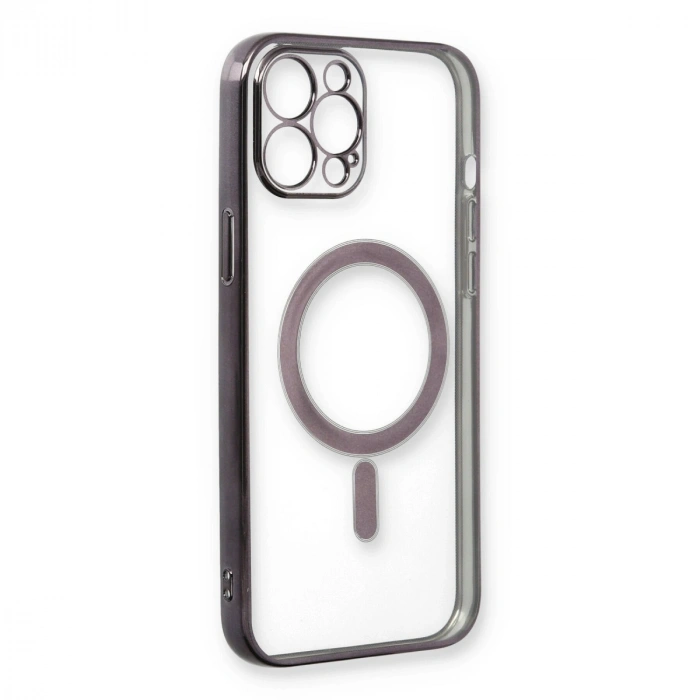 İphone 12 Pro Kılıf Magneticsafe Lazer Silikon - Siyah