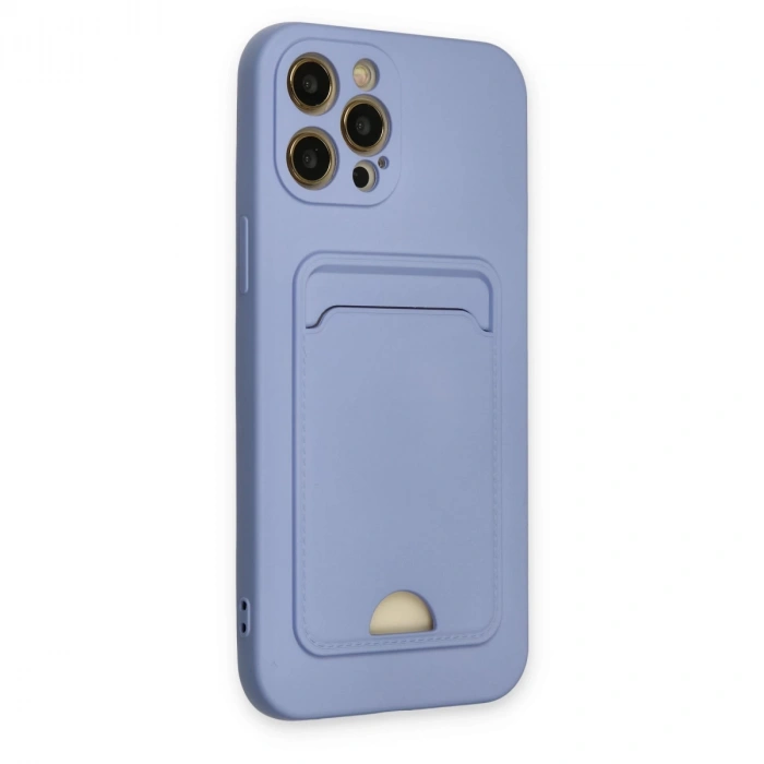 İphone 12 Pro Max Kılıf Kelvin Kartvizitli Silikon - Lila