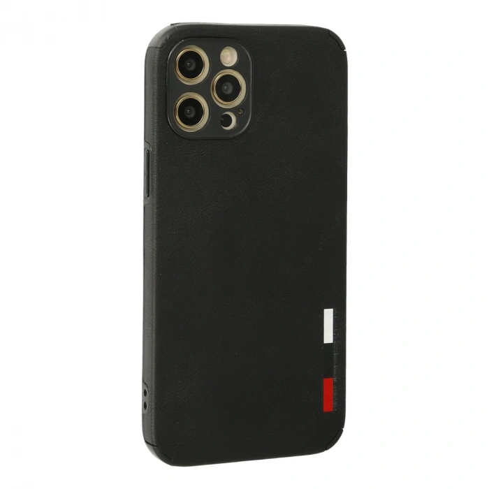 İphone 12 Pro Max Kılıf Loop Deri Silikon - Siyah