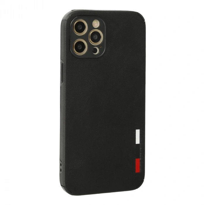 İphone 12 Pro Max Kılıf Loop Deri Silikon - Siyah