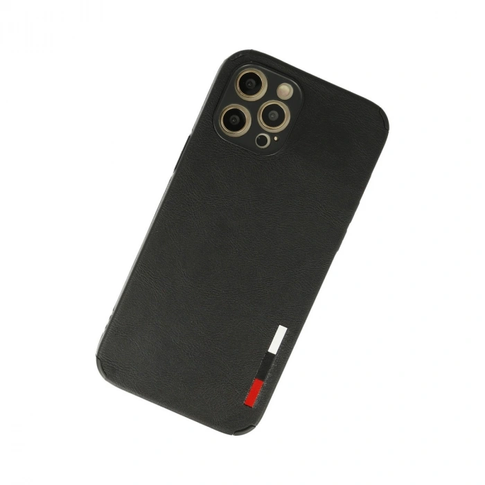 İphone 12 Pro Max Kılıf Loop Deri Silikon - Siyah