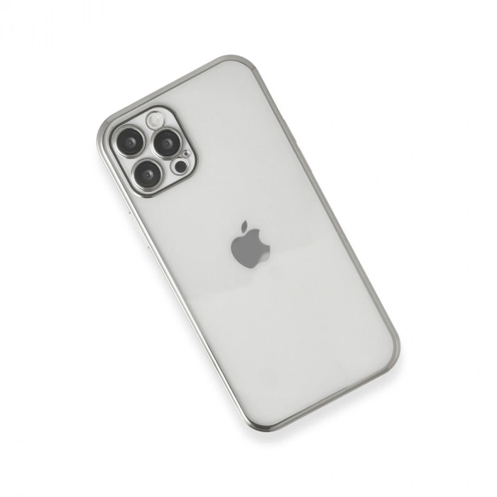 İphone 12 Pro Max Kılıf Razer Lensli Silikon - Gümüş