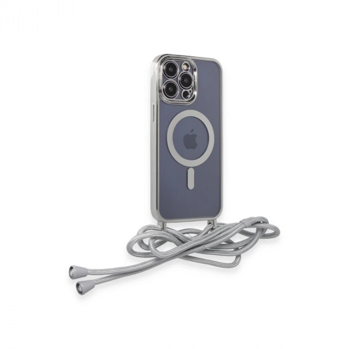İphone 13 Pro Kılıf Divo Lazer Askılı Magsafe Kapak - Gümüş