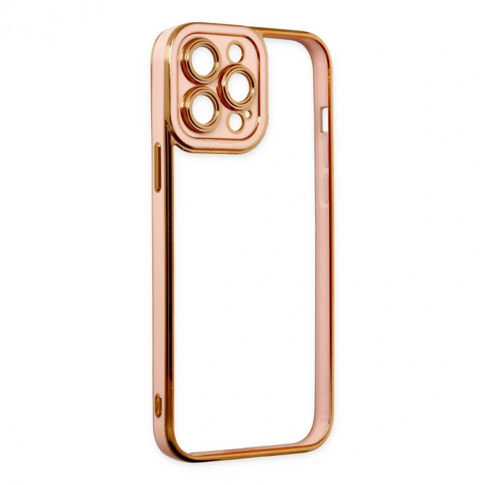 İphone 13 Pro Kılıf Liva Lens Silikon - Rose