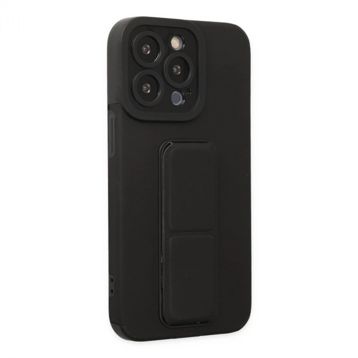 İphone 13 Pro Kılıf Mega Standlı Silikon - Siyah