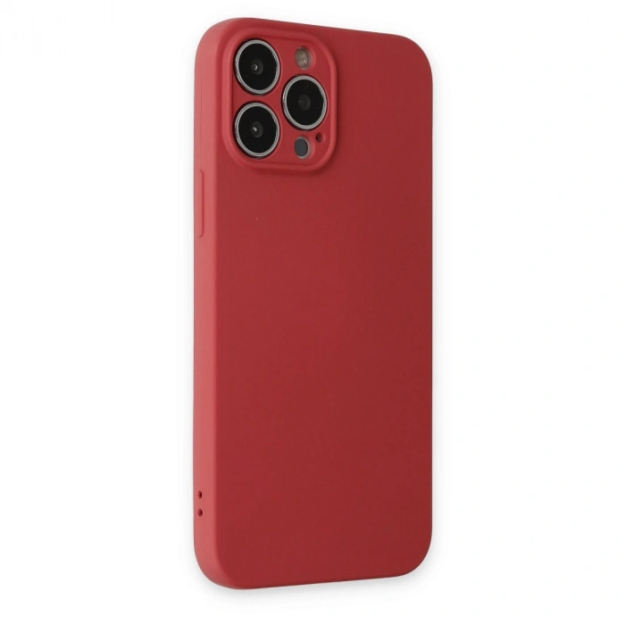 İphone 13 Pro Kılıf Nano İçi Kadife Silikon - Kiremit
