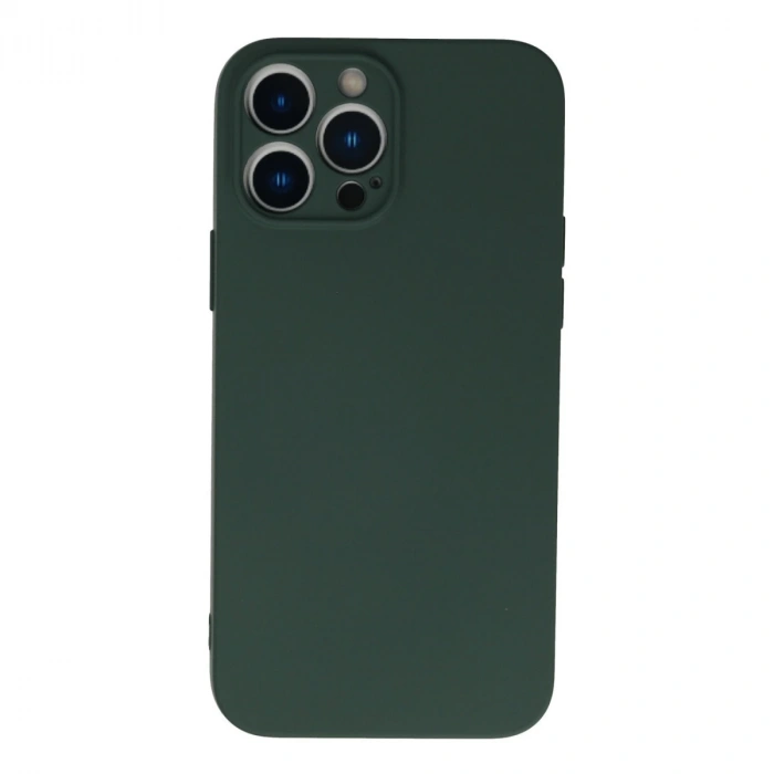 İphone 13 Pro Kılıf Nano İçi Kadife Silikon - Koyu Yeşil