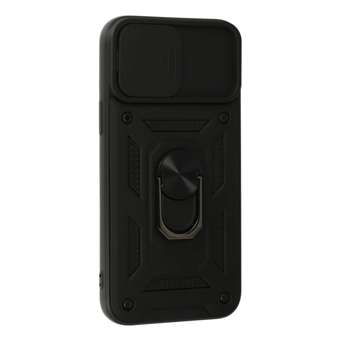 İphone 13 Pro Kılıf Pars Lens Yüzüklü Silikon - Siyah