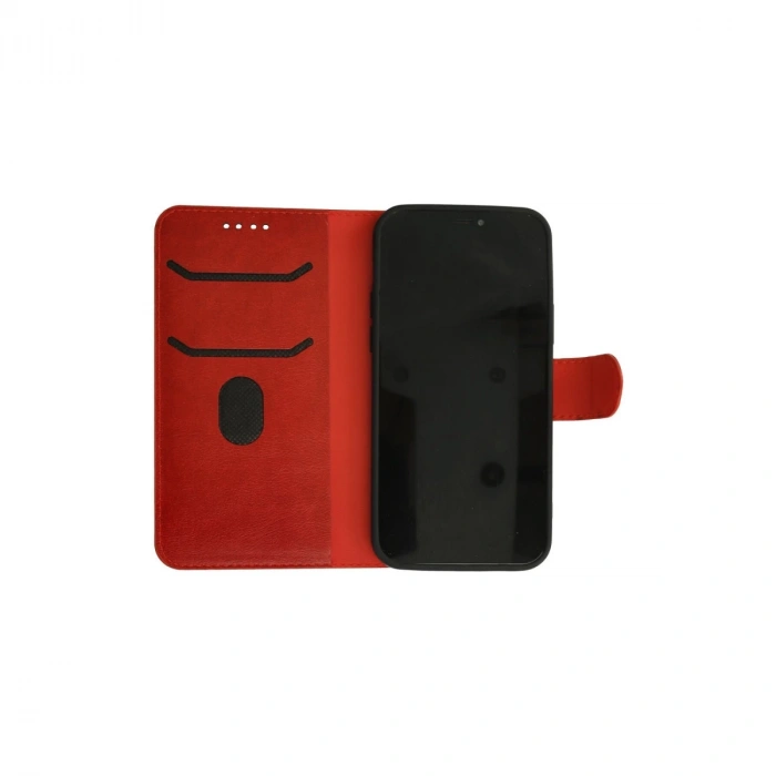 İphone 13 Pro Kılıf Trend S Plus Kapaklı Kılıf - Kırmızı