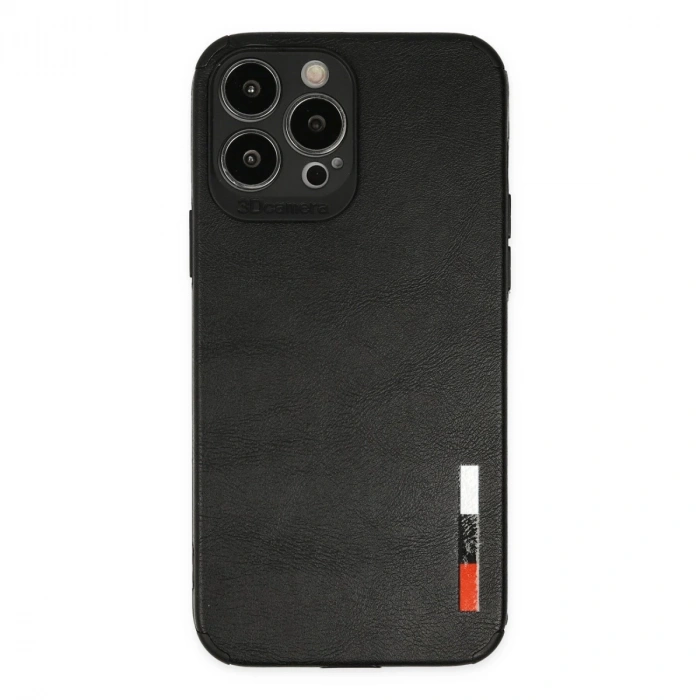 İphone 13 Pro Max Kılıf Loop Deri Silikon - Siyah