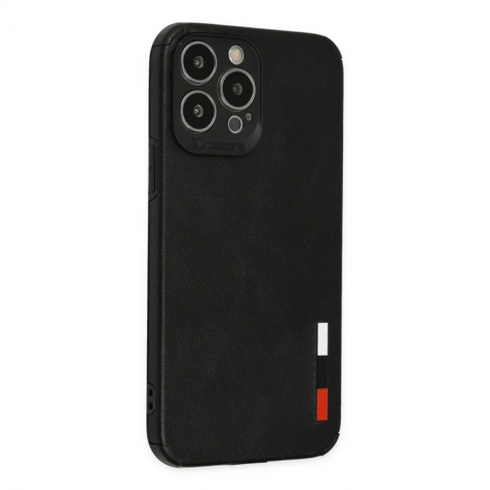 İphone 13 Pro Max Kılıf Loop Deri Silikon - Siyah