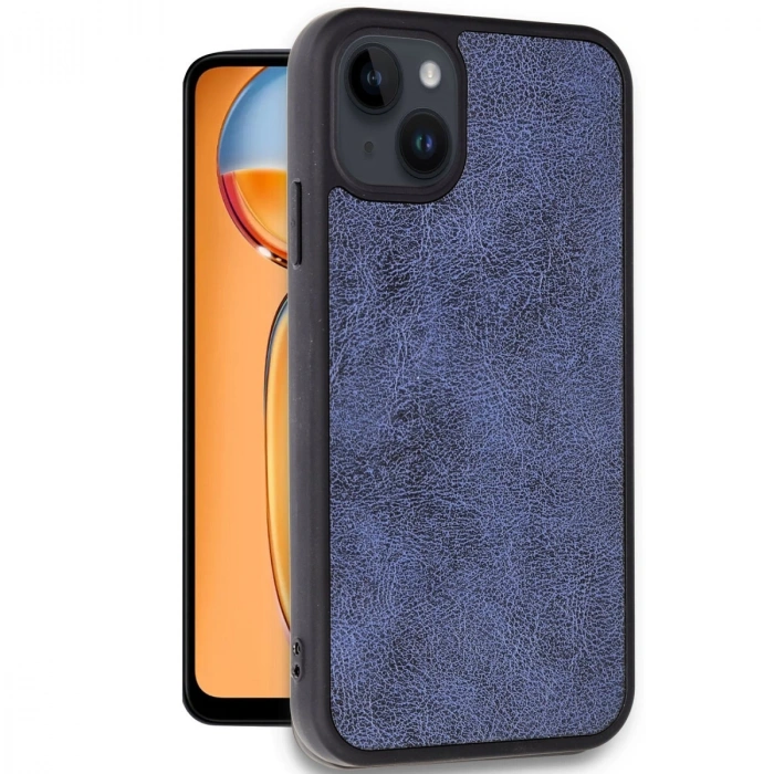 İphone 14 Kılıf Aras Deri Kapak - Lacivert