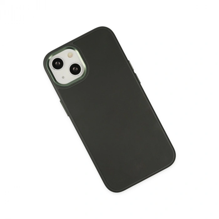İphone 14 Plus Kılıf Asya Deri Silikon - Koyu Yeşil