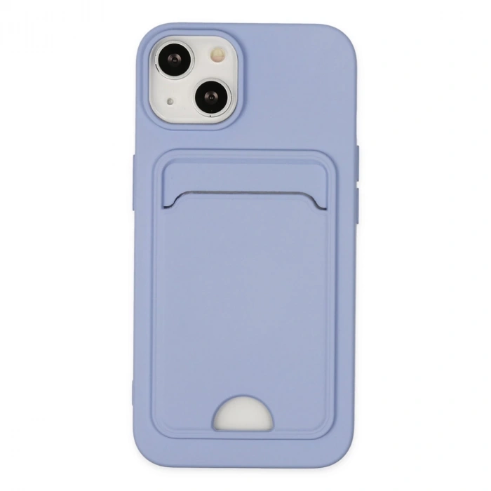 İphone 14 Plus Kılıf Kelvin Kartvizitli Silikon - Lila