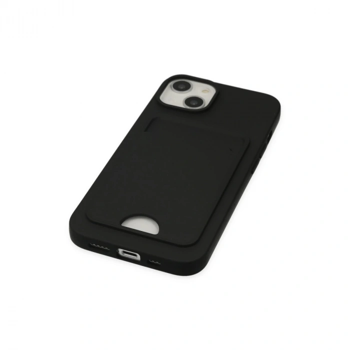 İphone 14 Plus Kılıf Kelvin Kartvizitli Silikon - Siyah