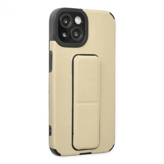 İphone 14 Plus Kılıf Mega Standlı Silikon - Gold