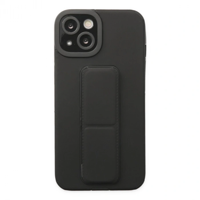 İphone 14 Plus Kılıf Mega Standlı Silikon - Siyah
